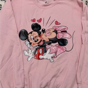Disney Pink Sweatshirt with Mickey and Minnie